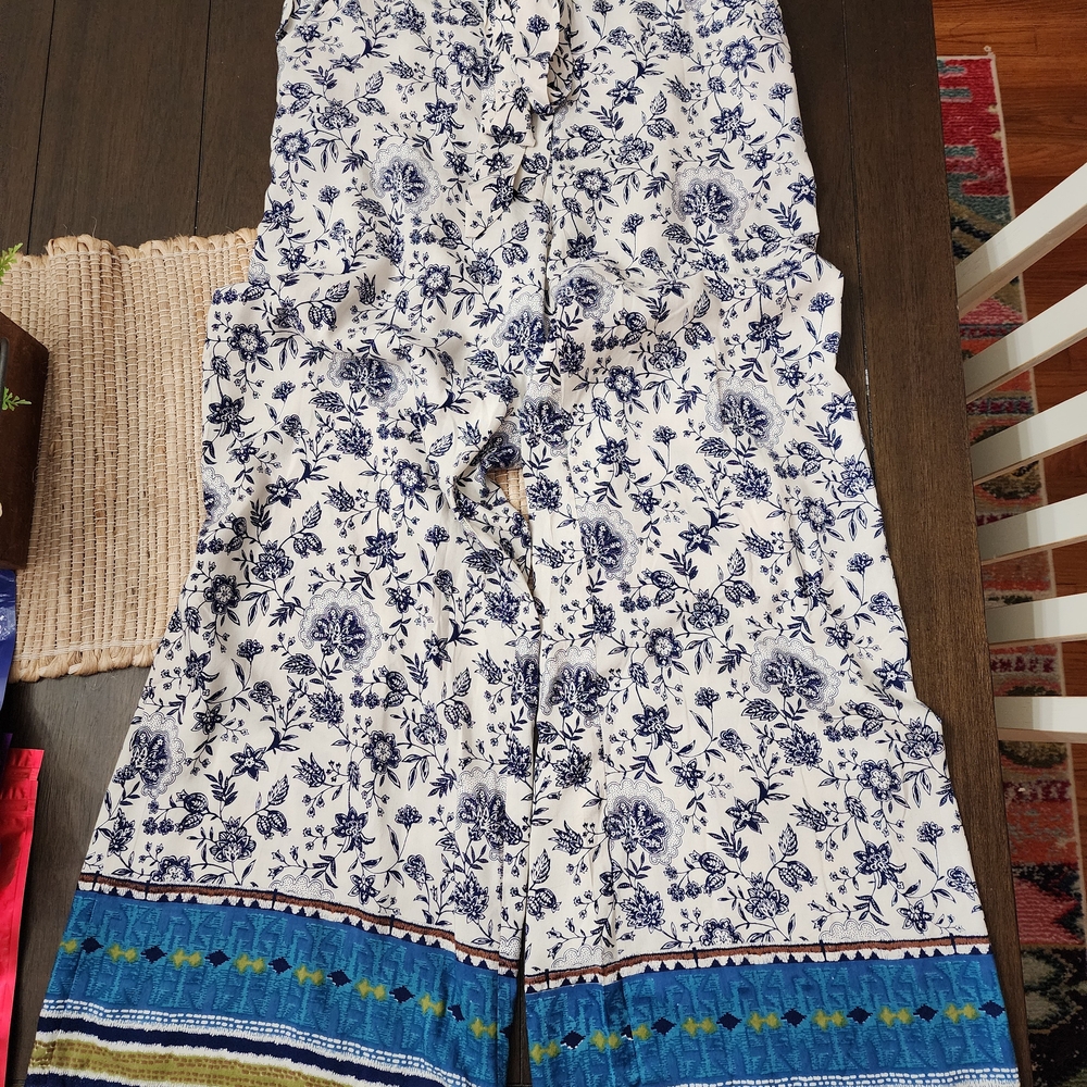 Angie Blue and White Floral Pants